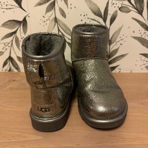 UGG Mini Metallic Silver Boots